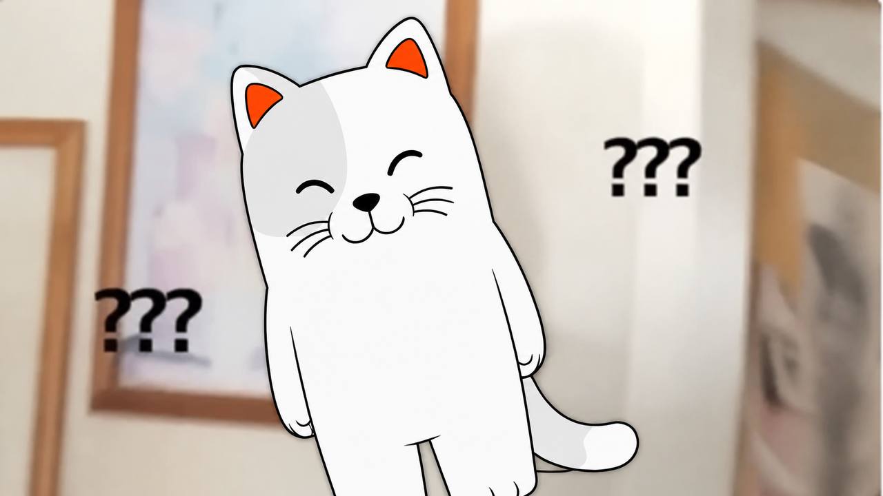 Purr Cat looking confused